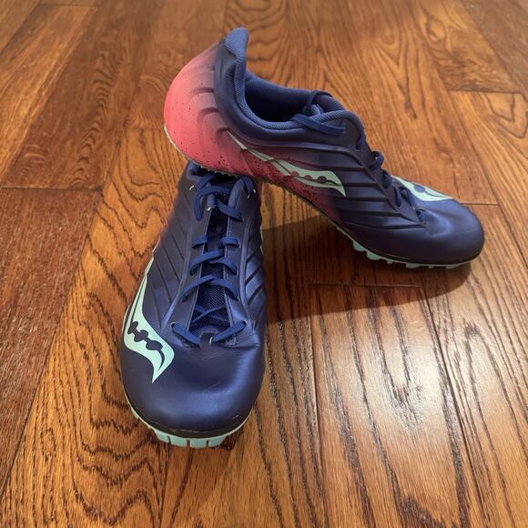 Saucony Spitfire 5 Womens 9.5 Track Spikes Cleats 7 Implements Purple Shoes Run - Picture 2 of 16